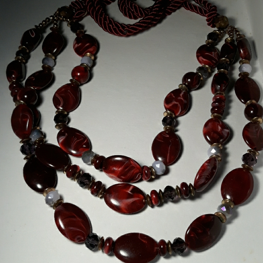 Costume Burgandy Necklace